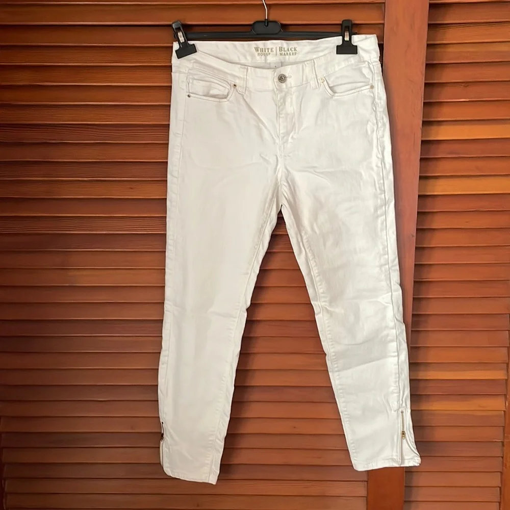 White House Black Market white ankle pant - Picture 2 of 6
